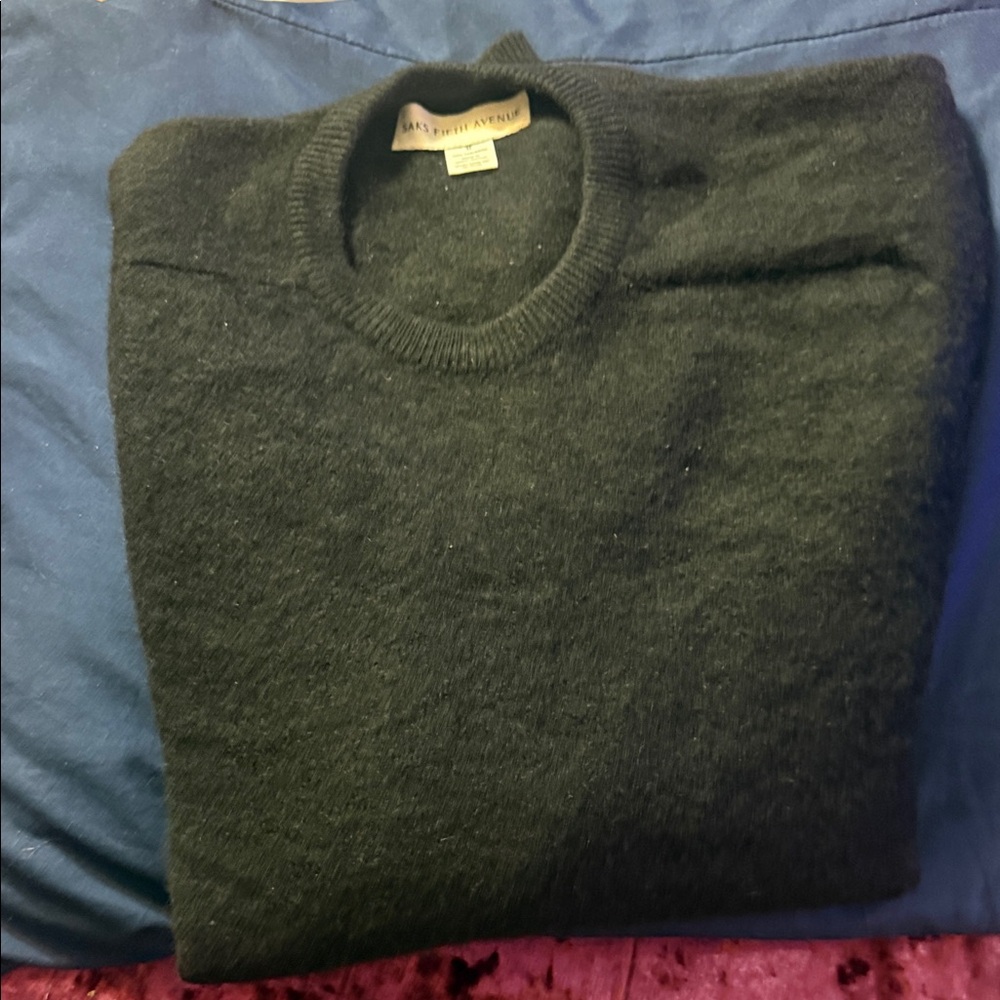 Saks Fifth Avenue Men's Black Crewneck Sweater